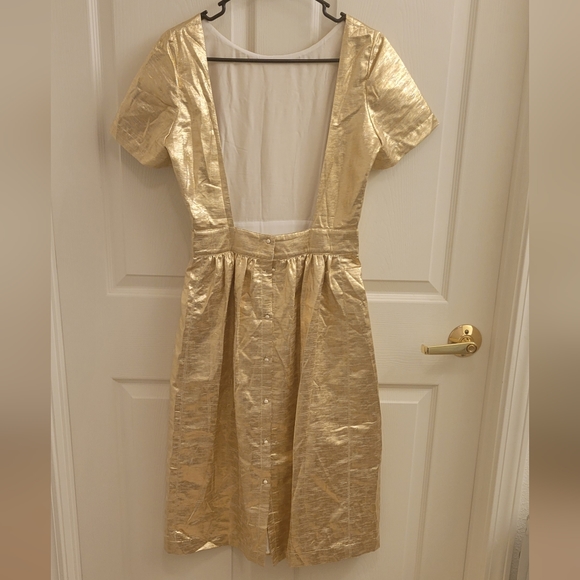 Sezane Gold Midi Dress - Picture 12 of 16